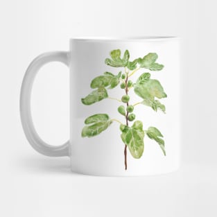 watercolor,nature,fruit,summer color,aquarelle,colorandcolor,color and color,fig,green,summer,sweet,aesthetic,branch Mug